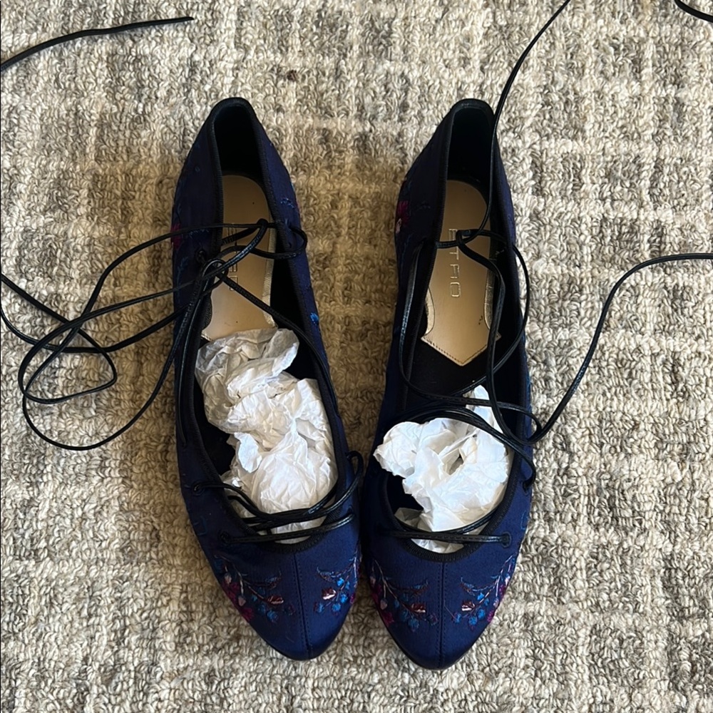 Etro lace up ballet flats size 7